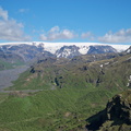 Þorsmörk - Vue sur le glacier Myrdalsjökull depuis le sommet du Réttarfell