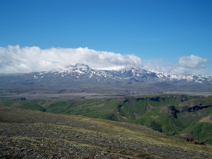Þorsmörk - Vue sur le glacier Tindfjallajökull depuis le sommet du Réttarfell