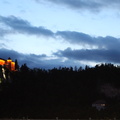 Le château de Bled et l'église, vus de nuit