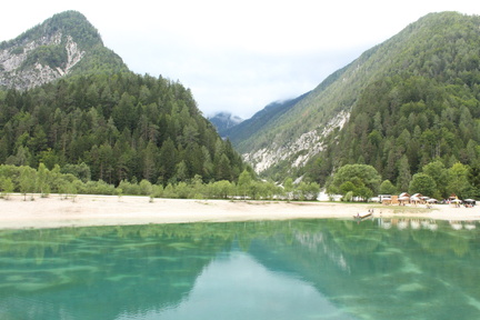 The artificial lake in Kranjska Gora